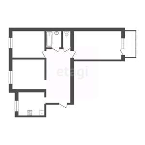 3-к квартира, вторичка, 64м2, 5/5 этаж