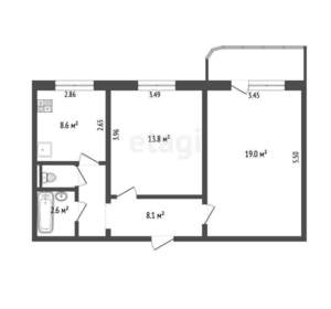 2-к квартира, вторичка, 54м2, 2/10 этаж