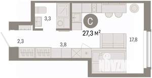 Студия квартира, вторичка, 27м2, 9/16 этаж