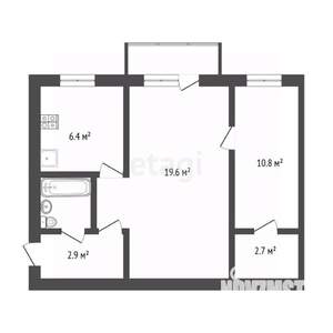 2-к квартира, вторичка, 45м2, 2/5 этаж