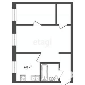 2-к квартира, вторичка, 43м2, 3/5 этаж