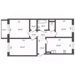 3-к квартира, вторичка, 76м2, 4/10 этаж