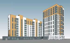 2-к квартира, строящийся дом, 64м2, 3/16 этаж