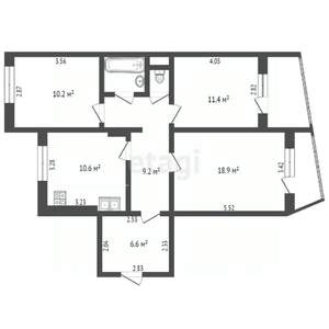 3-к квартира, вторичка, 64м2, 3/10 этаж