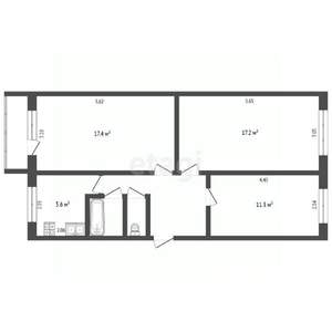 3-к квартира, вторичка, 62м2, 4/5 этаж