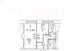 2-к квартира, вторичка, 34м2, 1/5 этаж