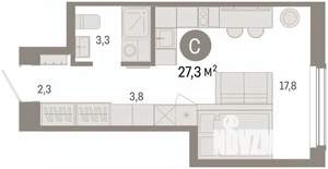 Студия квартира, вторичка, 27м2, 9/16 этаж