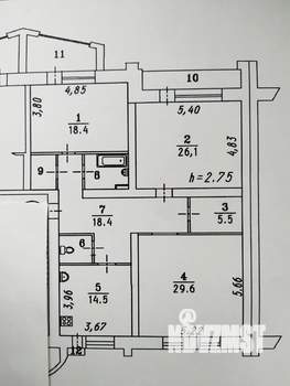 3-к квартира, вторичка, 122м2, 5/5 этаж