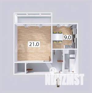 1-к квартира, вторичка, 41м2, 4/10 этаж