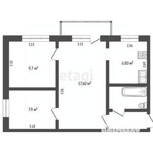 3-к квартира, вторичка, 49м2, 2/5 этаж