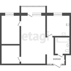 2-к квартира, вторичка, 39м2, 4/4 этаж