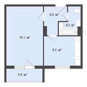 1-к квартира, строящийся дом, 37м2, 3/10 этаж