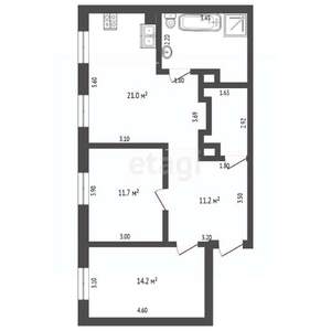 3-к квартира, вторичка, 71м2, 2/5 этаж