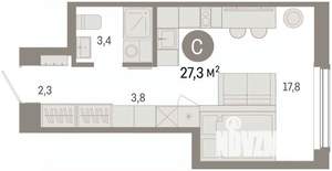 Студия квартира, вторичка, 27м2, 2/16 этаж