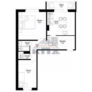 2-к квартира, строящийся дом, 67м2, 7/8 этаж