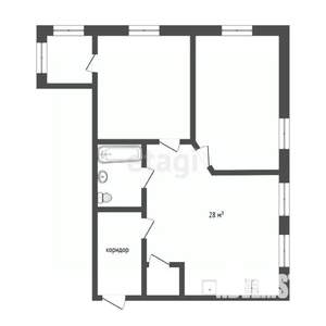 2-к квартира, вторичка, 68м2, 1/14 этаж