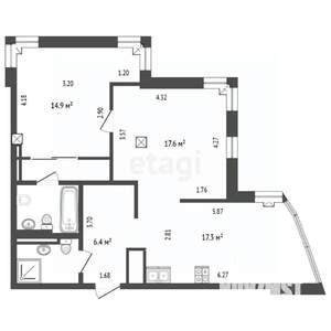 2-к квартира, вторичка, 65м2, 11/14 этаж