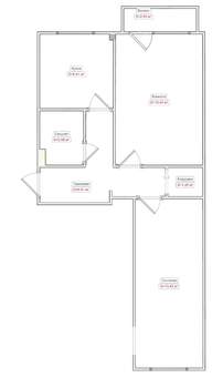 2-к квартира, вторичка, 46м2, 2/5 этаж