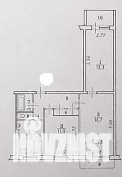 3-к квартира, вторичка, 60м2, 8/9 этаж