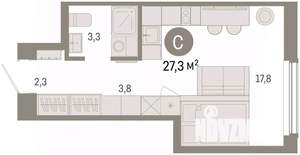 Студия квартира, вторичка, 27м2, 7/16 этаж