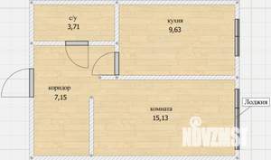 1-к квартира, вторичка, 35м2, 3/16 этаж