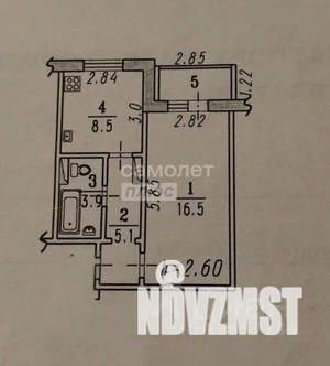 1-к квартира, вторичка, 34м2, 2/5 этаж