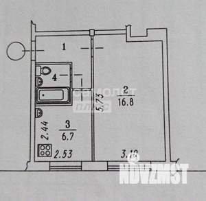 1-к квартира, вторичка, 31м2, 5/5 этаж