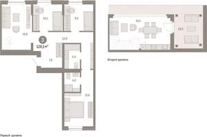 3-к квартира, вторичка, 128м2, 7/9 этаж