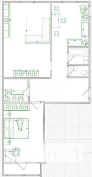2-к квартира, вторичка, 64м2, 1/9 этаж
