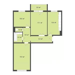 3-к квартира, вторичка, 77м2, 4/10 этаж