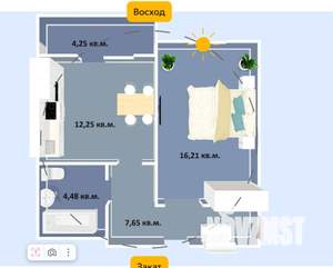 1-к квартира, вторичка, 43м2, 16/16 этаж