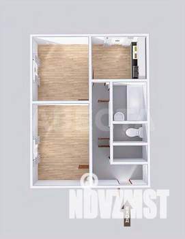 2-к квартира, вторичка, 46м2, 1/2 этаж