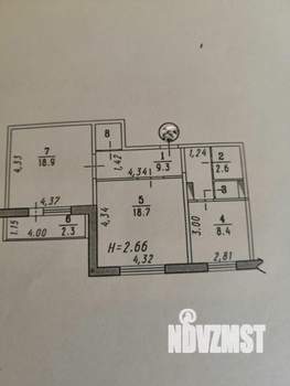 2-к квартира, вторичка, 61м2, 3/10 этаж