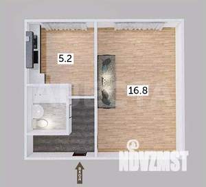 1-к квартира, вторичка, 29м2, 1/9 этаж