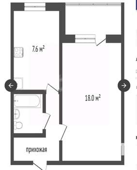 1-к квартира, вторичка, 36м2, 1/5 этаж