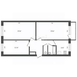 3-к квартира, вторичка, 62м2, 5/5 этаж
