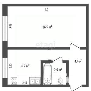 1-к квартира, вторичка, 31м2, 4/5 этаж