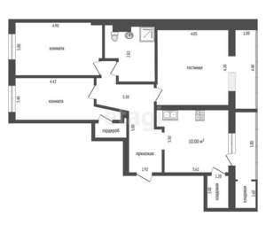 3-к квартира, вторичка, 85м2, 9/9 этаж