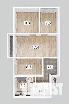 4-к квартира, вторичка, 59м2, 5/5 этаж