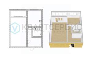 1-к квартира, вторичка, 38м2, 1/6 этаж
