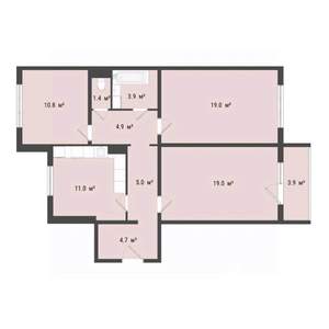 3-к квартира, вторичка, 80м2, 3/10 этаж