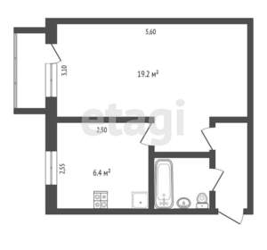 1-к квартира, вторичка, 31м2, 5/5 этаж