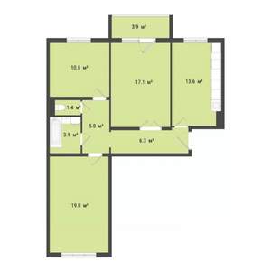 3-к квартира, вторичка, 77м2, 9/10 этаж