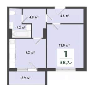 1-к квартира, вторичка, 37м2, 7/10 этаж