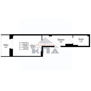 1-к квартира, вторичка, 30м2, 14/16 этаж