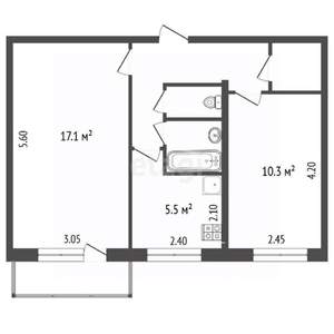2-к квартира, вторичка, 44м2, 5/5 этаж