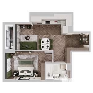 1-к квартира, строящийся дом, 53м2, 5/12 этаж