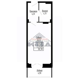 1-к квартира, вторичка, 31м2, 11/16 этаж