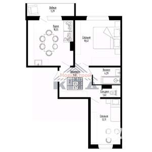 2-к квартира, строящийся дом, 68м2, 2/8 этаж