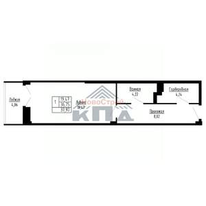 1-к квартира, вторичка, 38м2, 11/16 этаж